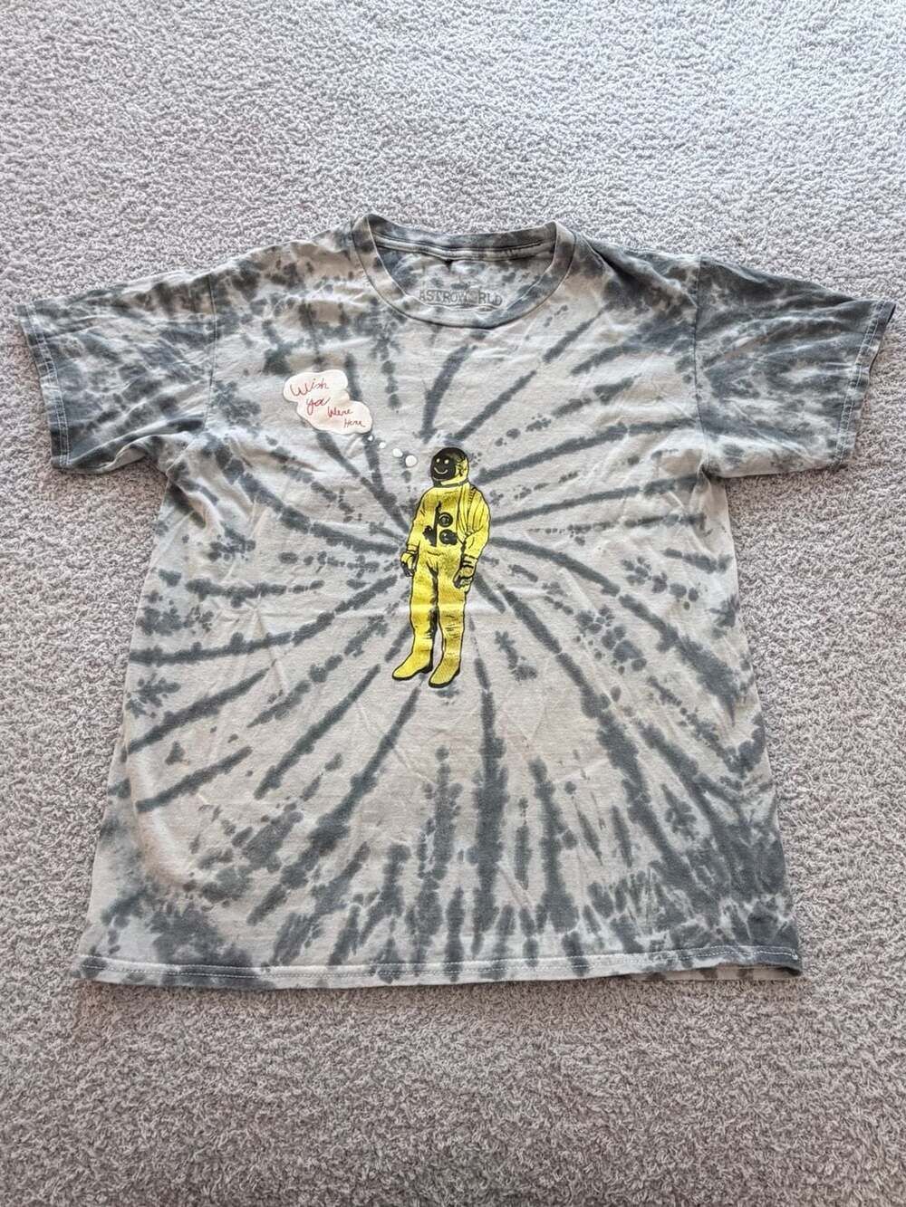 Travis Scott Astroworld Wish You Were Here Tie-Dye T-Shirt Size M